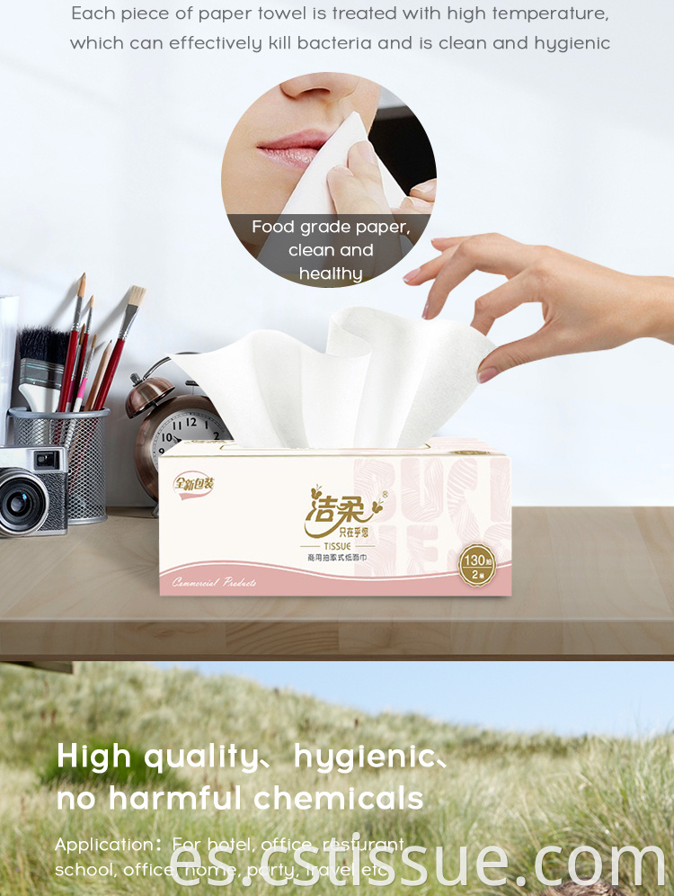 Proveedor chino Fragancia Papel libre de papel reciclado de papel facial Pulpa 2 Capas Faciales para el hogar